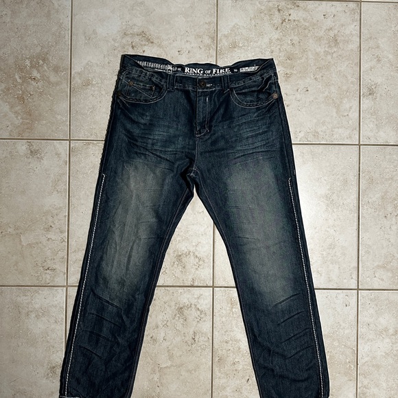 Vintage Y2K Grunge Ring of Fire Jeans - Picture 2 of 6